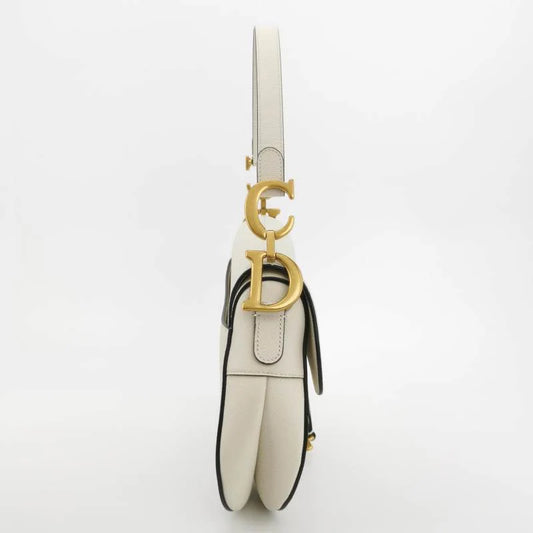 Bolsa Dior Saddle Média – Couro Branco