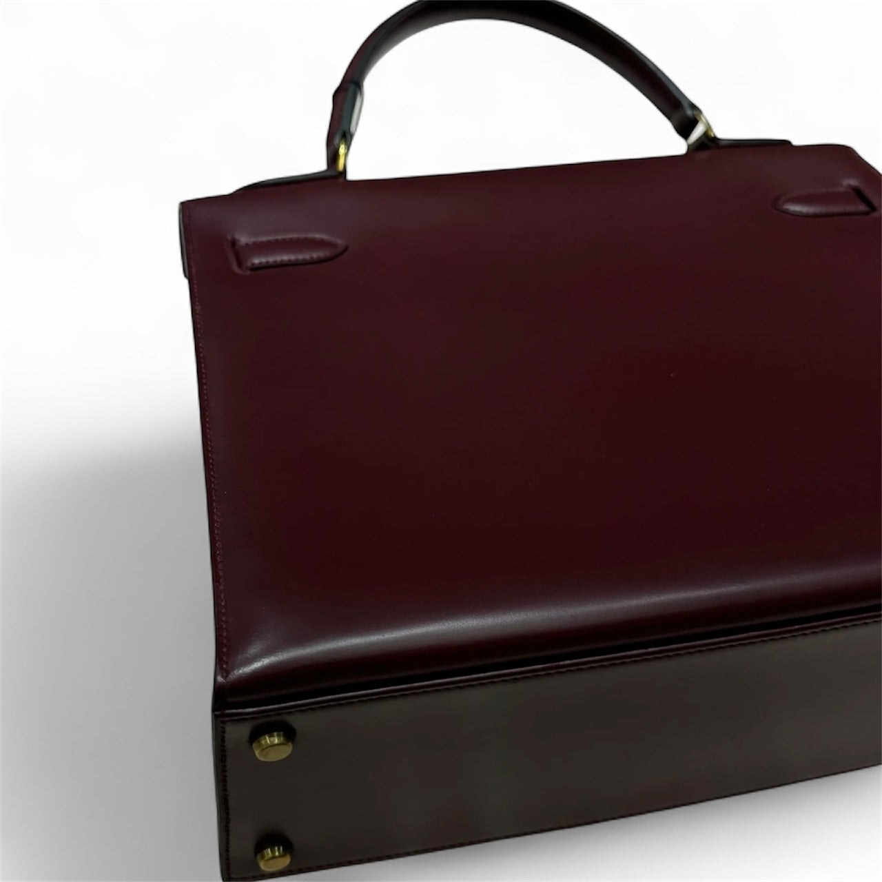 Hermès Kelly 32 Sellier Burgundy Box Leather Gold Hardware