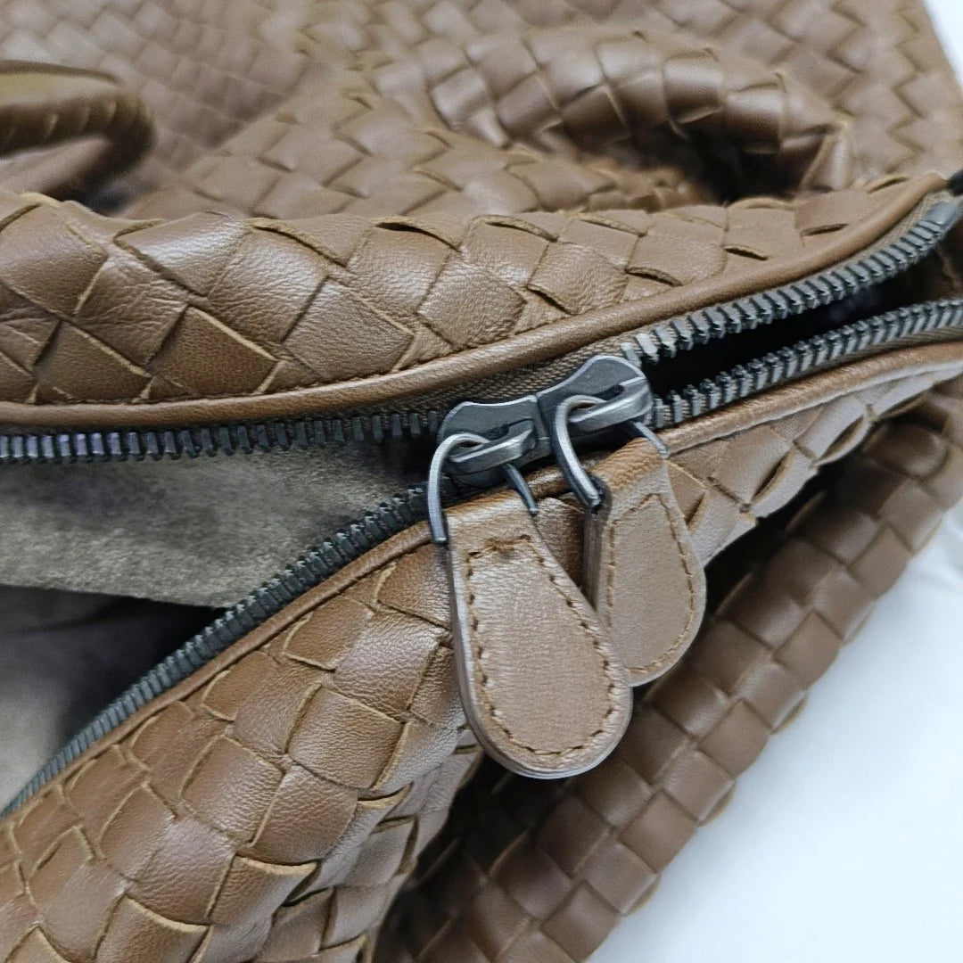Bolsa Bottega Veneta Maxi Convertible Tote-Couro Marrom Chocolate