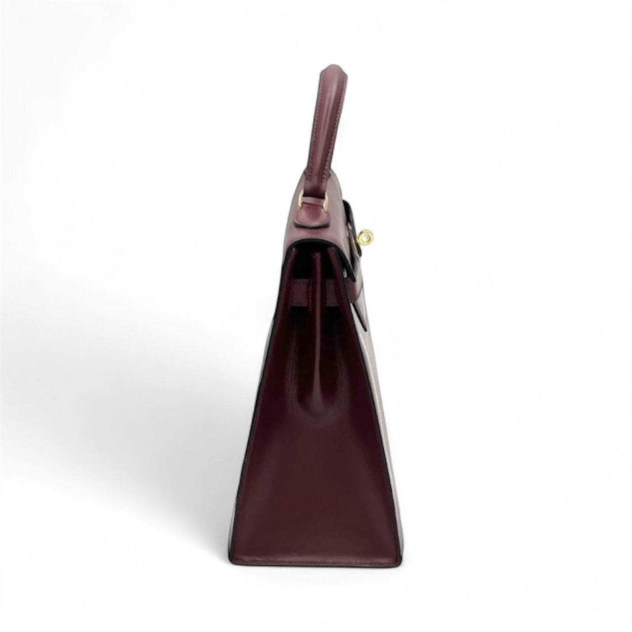 Hermès Kelly 32 Sellier Burgundy Box Leather Gold Hardware