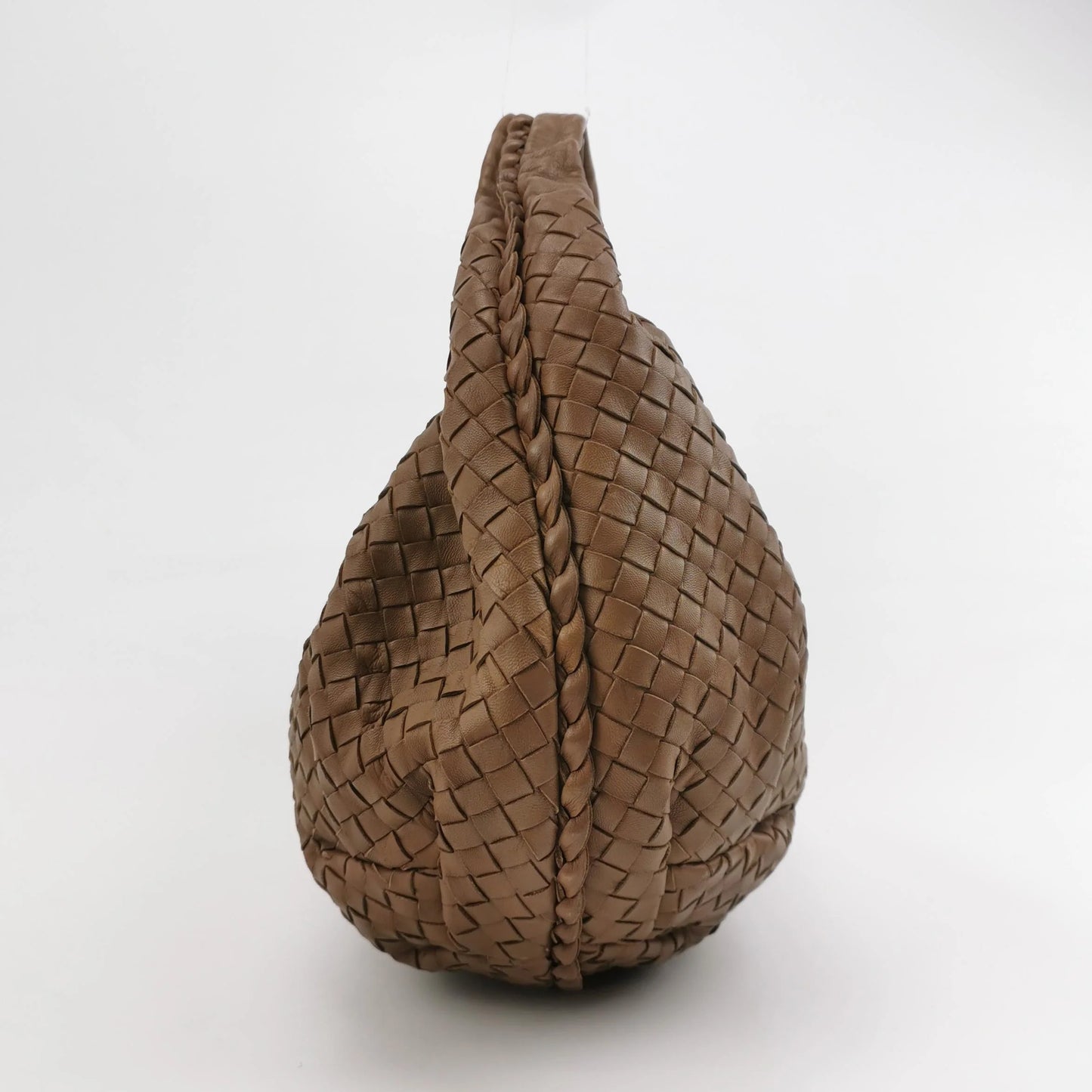 Bolsa Bottega Veneta Belly Hobo – Couro Intrecciato Marrom Chocolate Milk Large