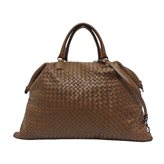 Bolsa Bottega Veneta Maxi Convertible Tote-Couro Marrom Chocolate