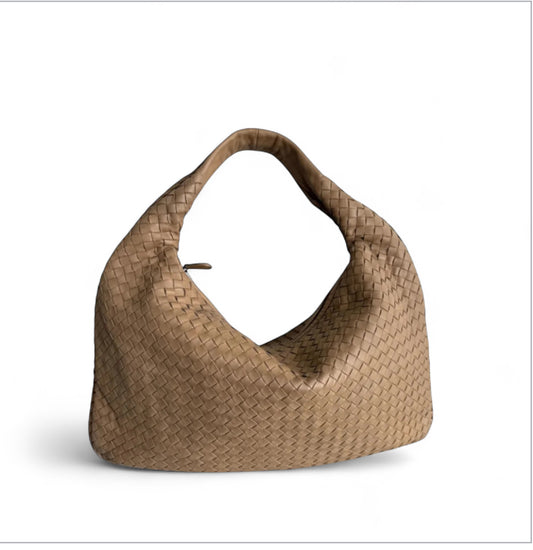 Bottega Veneta Hobo Light Camel Brown Intrecciato Leather Bag