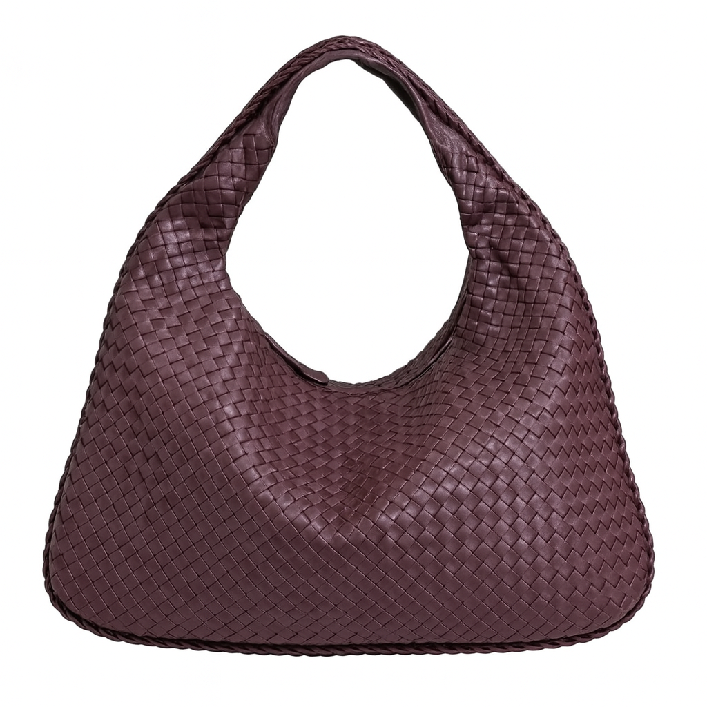 Bolsa Bottega Veneta Veneta Hobo-Couro Burgundy (Vinho) Intrecciato